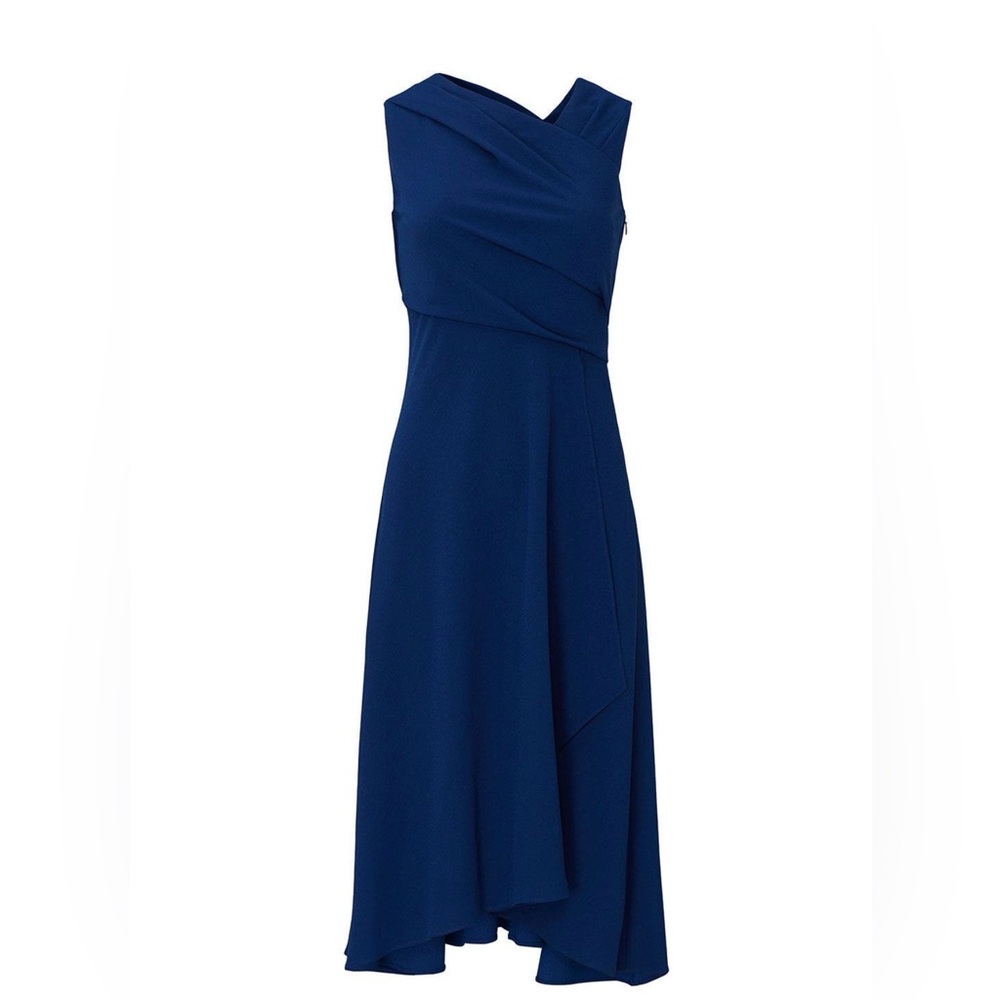 Adrianna Papell Asymmetrical Navy Dress Sz 4 MSRP $139